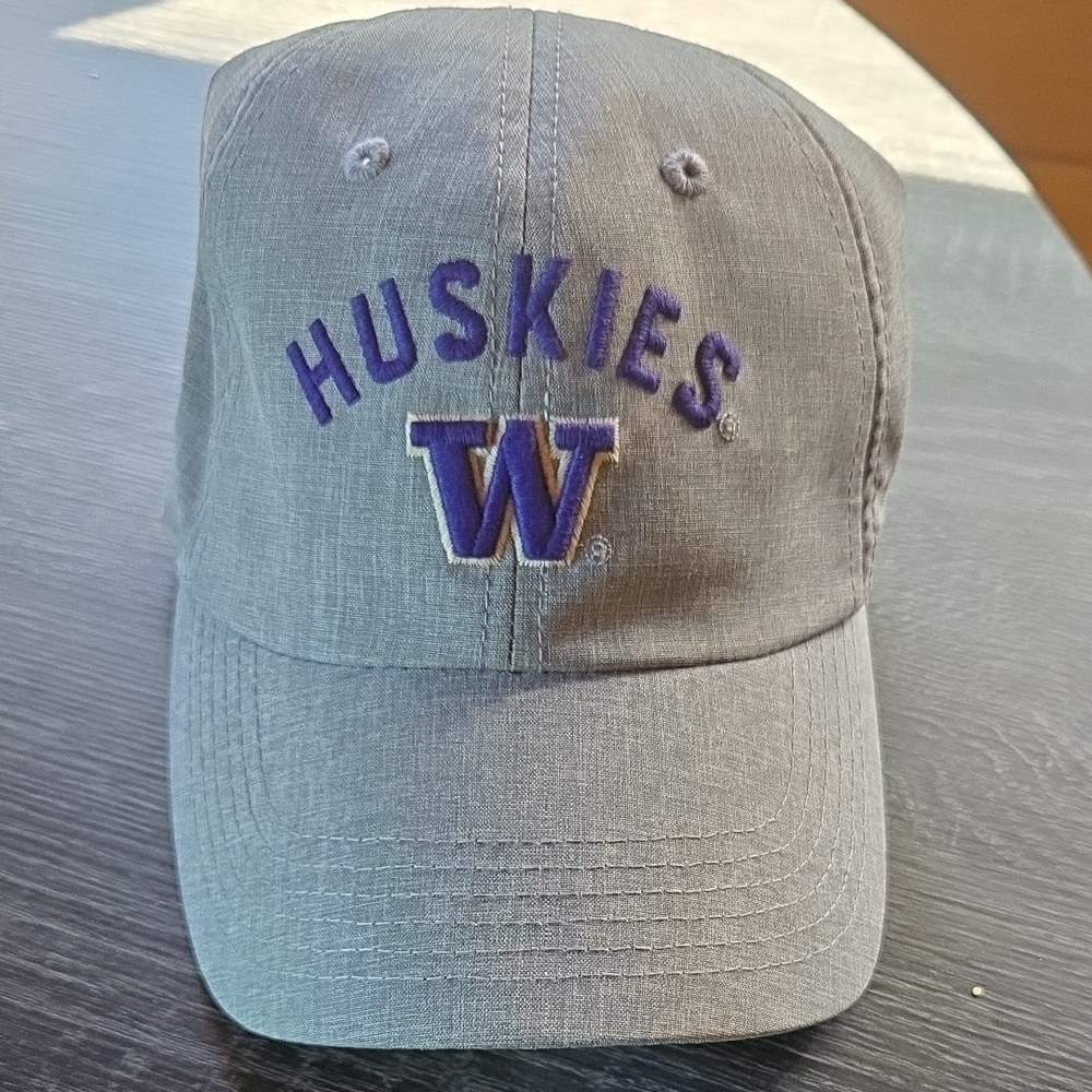 Gray Huskies Cap with Purple Embroidery
